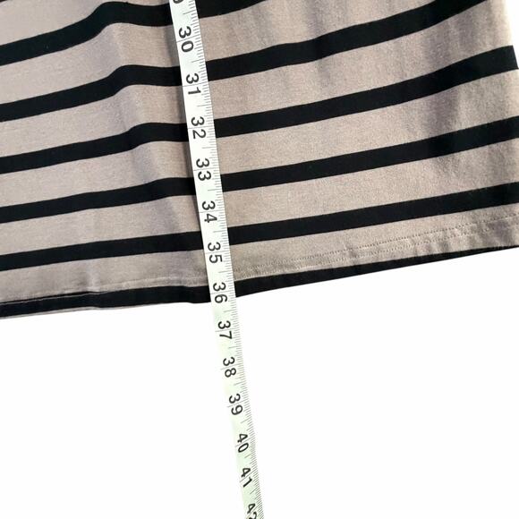 Yala T-Shirt Dress Womens M Beige Black Striped Bamboo Viscose Soft Comfort - Picture 8 of 14